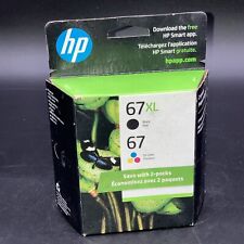 HP 62XL Black & 67 Tri Color  Ink Combo 2 Pk Expired 04/2024  new Genuine picture