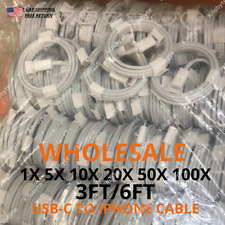 100x Lot PD USB Type C to iPhone Fast Charging Cable For iPhone 14 13 12 11 XR 8 picture