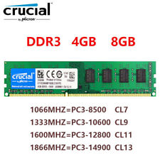 Crucial DDR3 4GB 8GB 1066 1333 1600 1866MHZ 1.5V 240Pin Desktop Memory DIMM picture