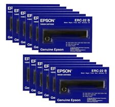 12 Genuine Epson ERC-22B Black Ribbon Cartridge M-180 M-181 M-183 M-185 (E65103) picture