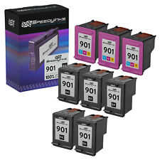 Reman Replacement Ink Set of 8 for HP 901 5x CC653AN Black & 3x CC656AN Color picture