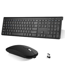 Plug & Play Compact Rechargeable Wireless Bluetooth & 2.4Ghz Full Size Keyboard picture