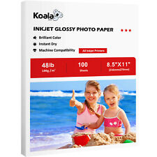 Koala Inkjet Photo Printer Paper 8.5x11 Glossy 48lb 100 Sheets 180g for HP Kodak picture