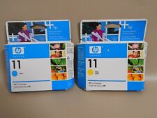 Lot of HP 11  Ink Cartridges Cyan & Yellow Exp 2007 New Old Stock Sealed NIB picture