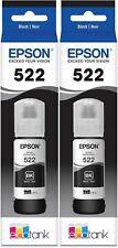 Epson 522 EcoTank Genuine Ink Ultra-high Capacity Black Bottle Twin size 65ml x2 picture