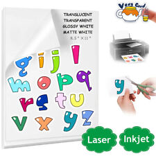 A4 Printable Vinyl Sticker Paper For Inkjet & Laser Printer Adhesive DIY Decal picture