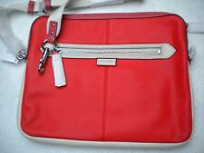 Coach Leather Crossbody 9.7 Tablet Bag, IPad Daisy Spector SV/Vermillion $198 picture