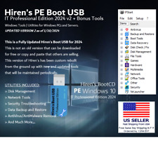 🤖Hiren's PE BOOT IT Pro Edition 2024 v2 Diagnotics and Repair USB - UPDATED🤖 picture