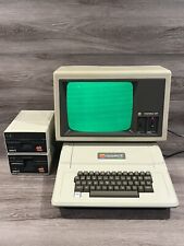 Vintage Apple II Plus A2S1048 Computer Hard Drives Apple Monitor III & Disks picture