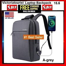 Victoriatourist Laptop Backpack 15.6 In Business Slim Durable USB Charging Port picture