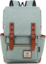 VINTAGE LAPTOP BACKPACK W/ USB CHARGING PORT WATER RESISTANT GREEN TRAVEL picture
