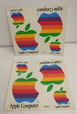 Vintage Original Apple Computer Stickers 1990 Rainbow Never Peeled 2 Sheets Of 4 picture