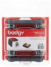 Genuine Evolis Badgy100 / Badgy200 YMCKO Ribbon + PVC Card Set - CBGP0001C - New picture