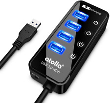 USB 3.0 Hub, Atolla 4 Ports Super Speed USB 3 Hub Splitter with on off Switch W picture