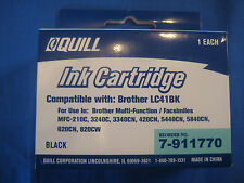 Lot of 4 Quill Ink Cartridge Compatible Brother LC41BK Black picture