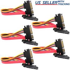 (5-pack) 15+7 Pin SATA HDD Extension Cable Data+Power Male to Female, 11