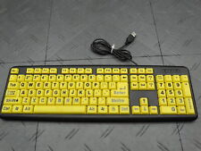 EZ Eyes Keyboard Key-615 Large Yellow Keys Retro Wired USB picture