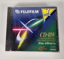 FujiFilm 3-Pack of 74-Minute Rewritable CD-RW Compact Discs New Sealed picture