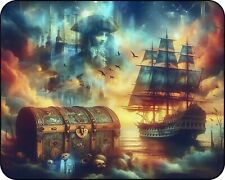 A Pirate Treasure and hi ship Colorful  Photo Art Designs  Mouse Pad picture