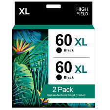 2 PK 60 XL Black Ink Cartridges CC641 For HP 60XL D2680 D1660 D2530 ENVY 100 110 picture