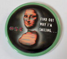 HSC Software RARE Find Out Why I'm Smiling 1990s Vintage Pinback Button Pin picture