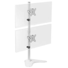 VIVO White Dual LCD Monitor Vertical Stand Mount, Fits 2 Ultrawides up to 34