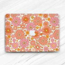 Retro Orange Pink Flowers Floral Hard Case For Macbook Air 13 Pro 16 13 14 15 picture
