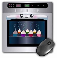 3dRose Cute kawaii happy smiling oven filled with baking cupcakes - for chefs fo picture