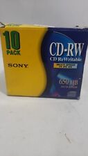 10 Pack Sony CD-RW 650MB - Multi Speed 1,2,4X New picture