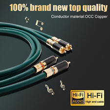 Pair Audio OCC Single Crystal Copper RCA Cable Signal Wire with Gold Plated Plug picture