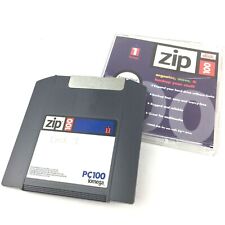 Iomega Zip Disk PC100 IBM Single Diskette 100MB Storage Capacity w Original Case picture