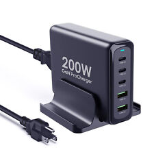 200W USB C Fast Charger 5-Port Charging Station Block Hub Laptop Charger Power  picture