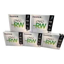 Fuji DVD -RW Lot 5 Pack 5 per Pak w Jewel Cases Fujifilm Discs 120 Min 4.7G New picture