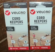 Lot of 2 VELCRO White Cord Keepers (5 Count 2-5/8 in x 1-1/8 in each) #112946 picture