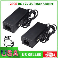 2 Pack 12V 3A Power Supply DC Adapter Charger 5.5x2.5mm UL Listed picture