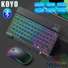 Bluetooth Keyboard Wireless Mouse Mini for Spanish Russian Keyboard RGB Backlit picture