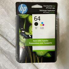 Genuine HP 64 Black & Tri-Color Ink Cartridges X4D92AN 2 Pack Exp: SEP 2025 picture