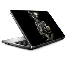 Laptop Skin Wrap Universal for 13 inch - Biker skeleton full moon tattoo picture
