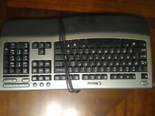 Vintage Gateway KB-0532-US-TP Wired Keyboard Black and silver in color. picture