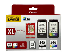 Canon PG-245XL CL-246XL Ink with Photo Paper Combo Genuine, Sealed NIB Fast Ship picture