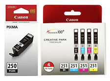 Genuine OEM Canon Printer Ink Cartridges PGI-250 CLI-251 MG5520 MG5620 MG6620 picture
