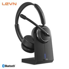 LEVN Bluetooth 5.2 Wireless Headset Noise Canceling Microphone For Remote Work picture