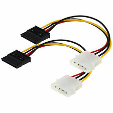 2 x IDE/Molex 4-Pin Male To Serial ATA SATA 15-Pin Female Power Adapter Cable picture