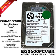 HP Enterprise Performance 600GB 10K SAS HDD EG0600FCVBK 2.5