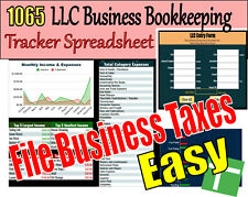 Ultimate LLC 1065 Business Bookkeeping Tracker Spreadsheet With Tax Filing Form picture