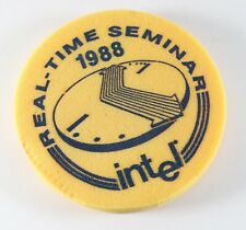 Vintage 1988 INTEL Computer Real Time Seminar Foam Promo Graphic Advertisement picture