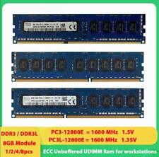 Hynix DDR3/3L PC3-12800E  8GB 1600MHz ECC Unbuffered UDIMM Ram for HP LENOVO lot picture