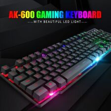 Russian Wired Gaming Keyboard Mechanical Feel LED Backlit Keyboards USB 104   picture