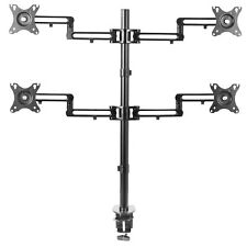 Quad LCD Monitor Fully Adjustable Desk Mount Stand | For 4 Screens 17