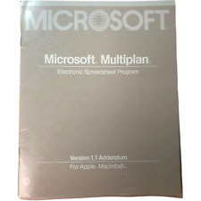 Vtg Microsoft Multiplan Electronic Spreadsheet Program Ver 1.1 Addendum Manual picture
